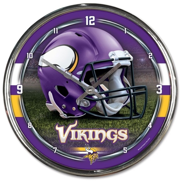 NFL Minnesota Vikings Chrome Clock - Picture 1 of 1